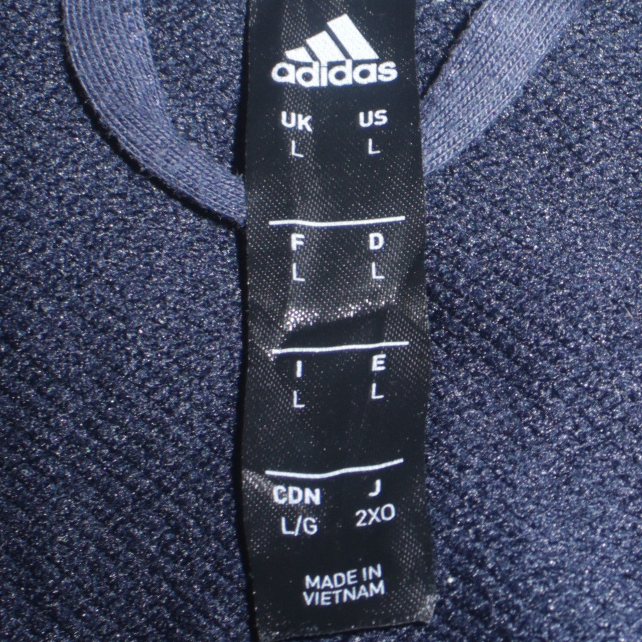 adidas Men's Blue Full Zip Hoodie Size L Sports Fleece Jacket