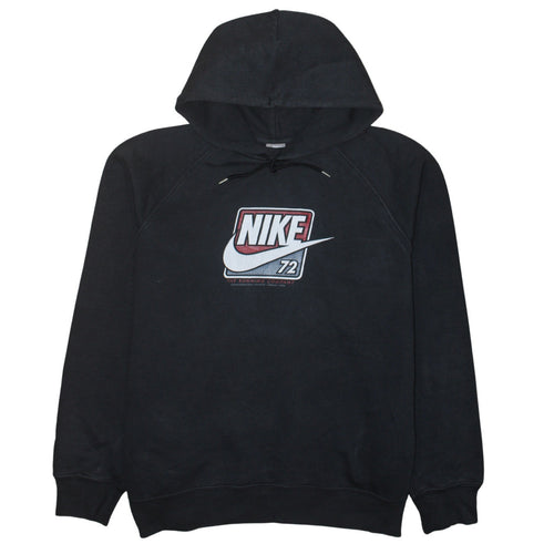 Nike Men's Black Pullover Hoodie Size L Graphic Logo Fleece Sweatshirt
