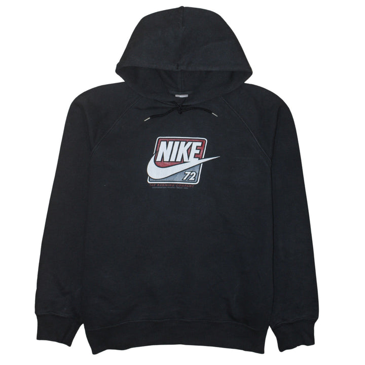 Nike Men's Black Pullover Hoodie Size L Graphic Logo Fleece Sweatshirt