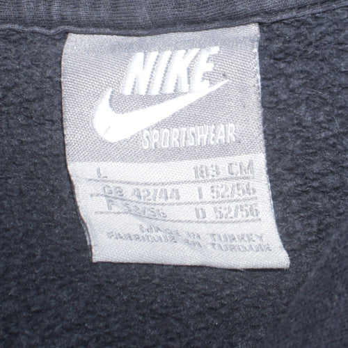 Nike Men's Black Pullover Hoodie Size L Graphic Logo Fleece Sweatshirt