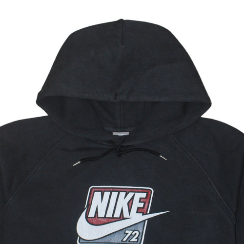 Nike Men's Black Pullover Hoodie Size L Graphic Logo Fleece Sweatshirt