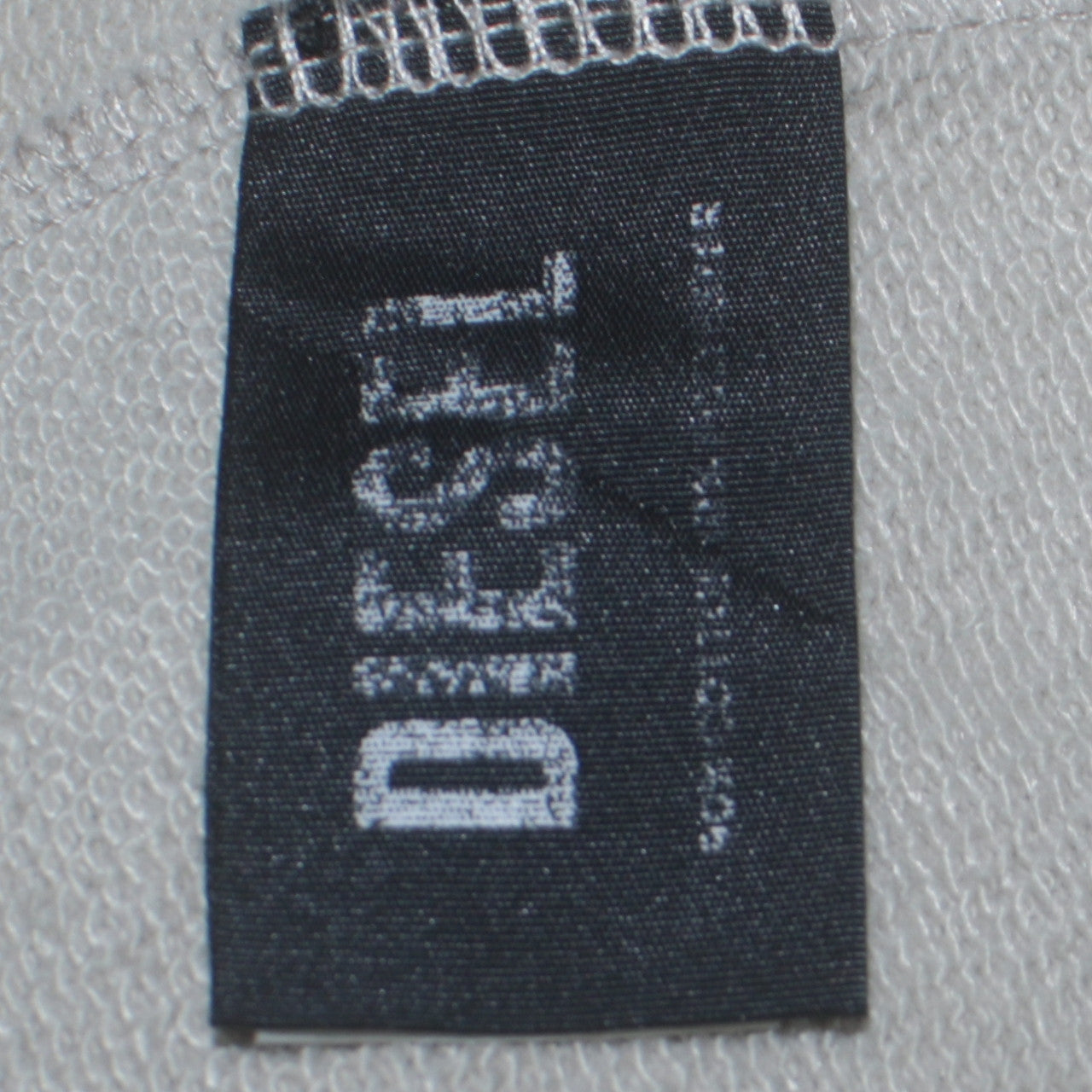 Diesel Men's Beige XL Pullover Logo Sweatshirt with Zip Pockets
