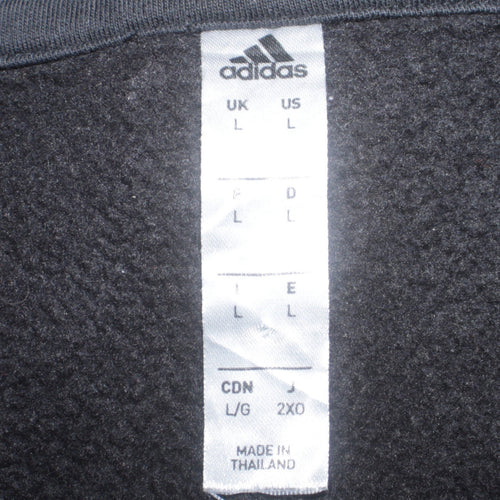Adidas Men’s Black Pullover Hoodie L Logo Fleece Sportswear