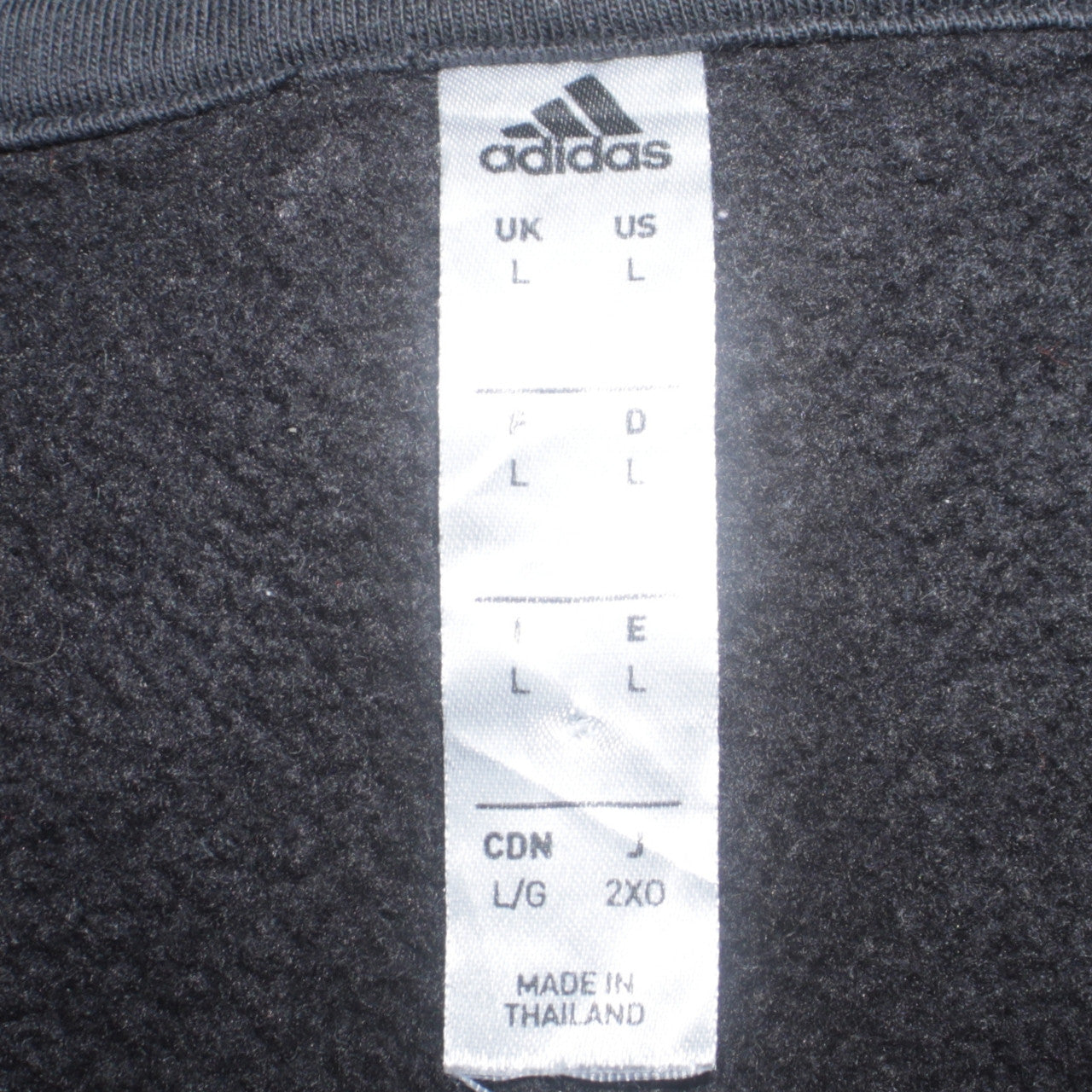 Adidas Men’s Black Pullover Hoodie L Logo Fleece Sportswear