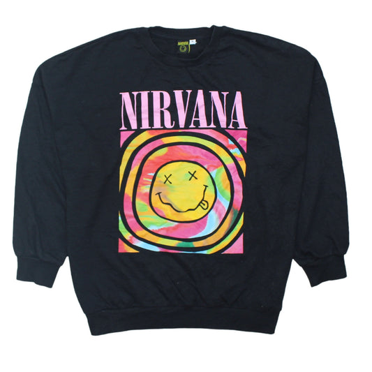 Nirvana Women's Black XL Pullover Sweatshirt with Graphic Print