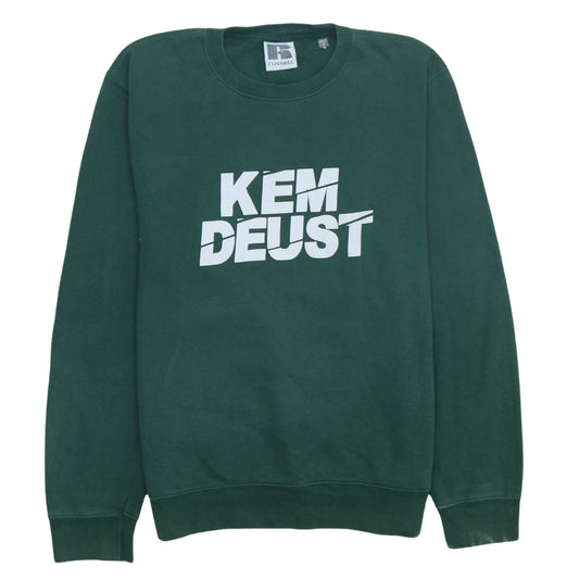 Russell Men's Green Crew Neck Graphic Print Sweatshirt S
