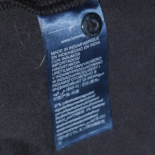 Tommy Jeans Men's Black Polo Shirt M Regular Fit Cotton Stretch