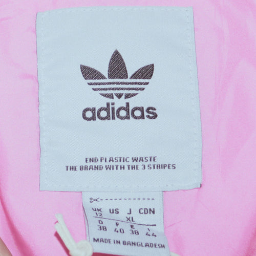 Adidas Womens Beige Puffer Jacket Size 12 Full Zip Winter Coat