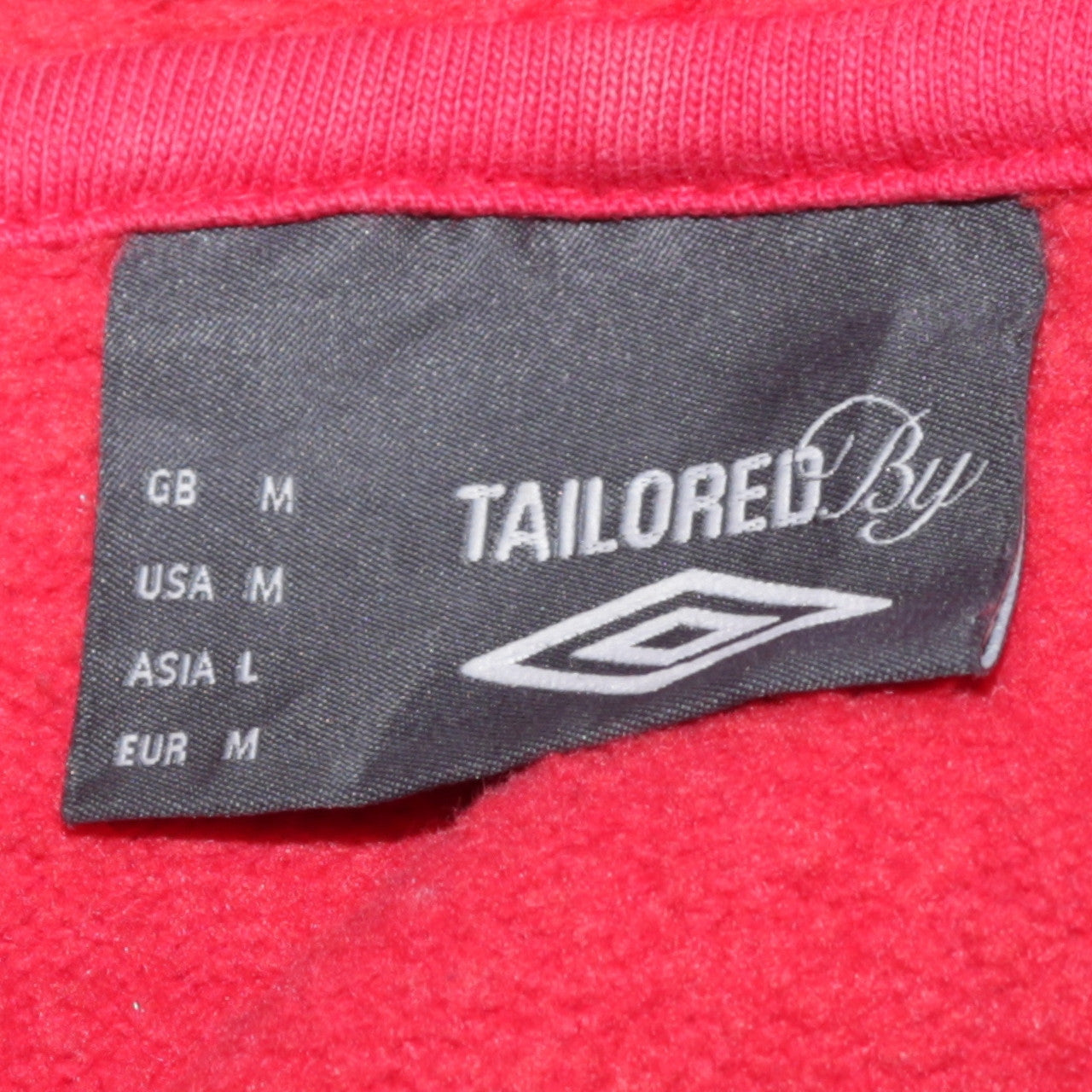 Umbro Men’s Red Full Zip Hoodie Size M Sportswear Classic