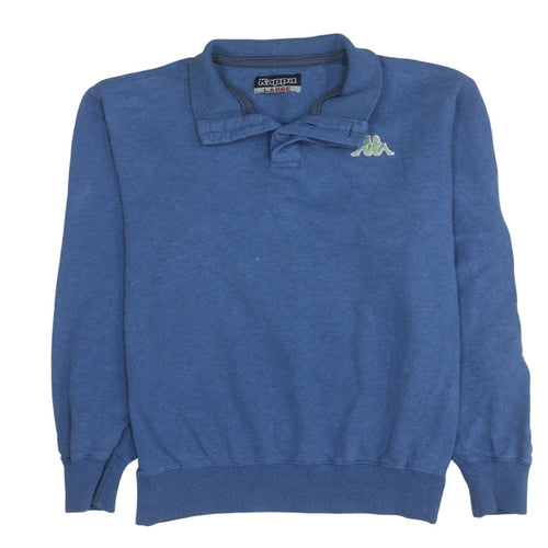 Kappa Men's Blue Collared Henley Sweatshirt Size L