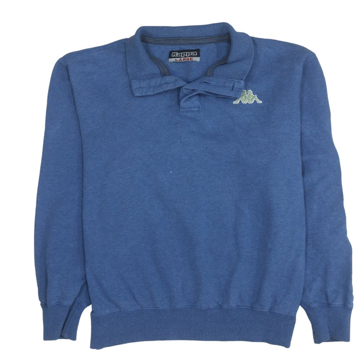 Kappa Men's Blue Collared Henley Sweatshirt Size L