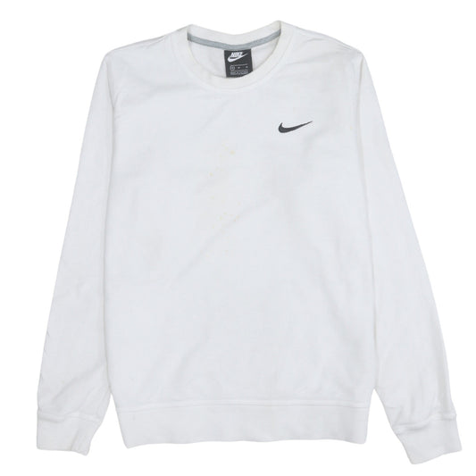 Nike Men's White Cotton Crew Neck Pullover Sweatshirt M