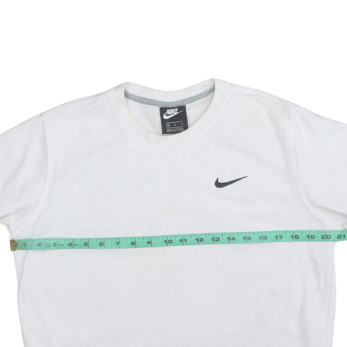 Nike Men's White Cotton Crew Neck Pullover Sweatshirt M