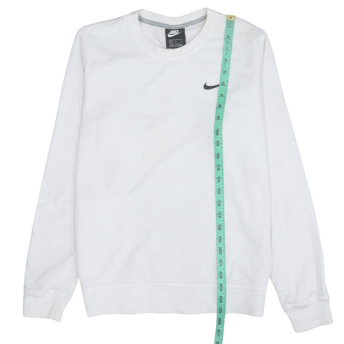 Nike Men's White Cotton Crew Neck Pullover Sweatshirt M