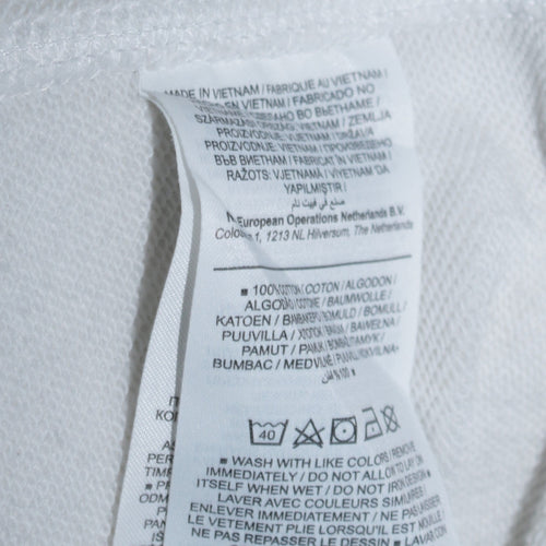 Nike Men's White Cotton Crew Neck Pullover Sweatshirt M