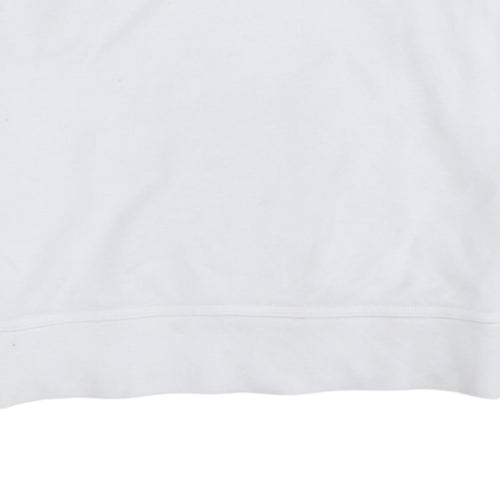 Nike Men's White Cotton Crew Neck Pullover Sweatshirt M