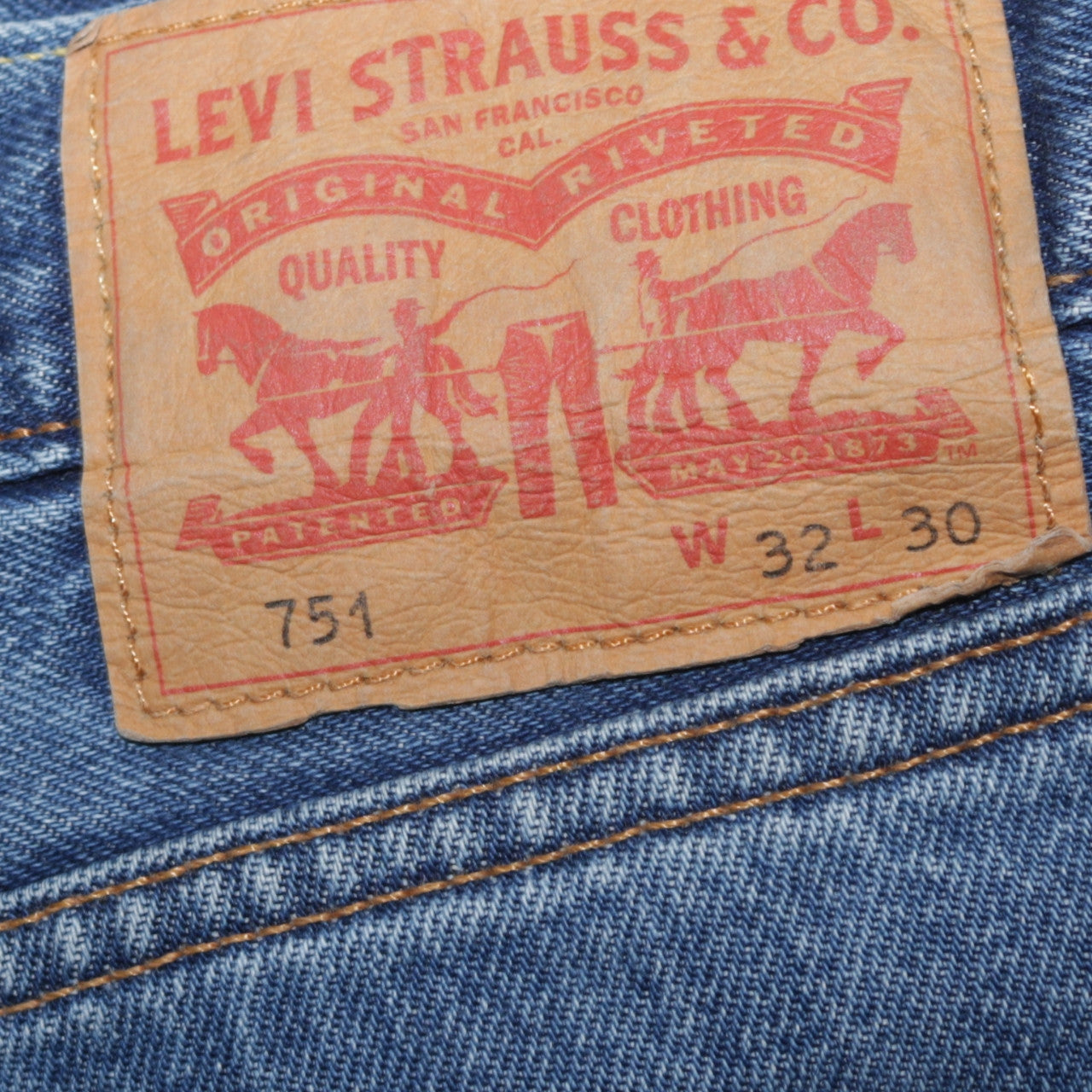 Levi Strauss 751 Men’s Blue Straight Leg Denim Jeans W32 L30