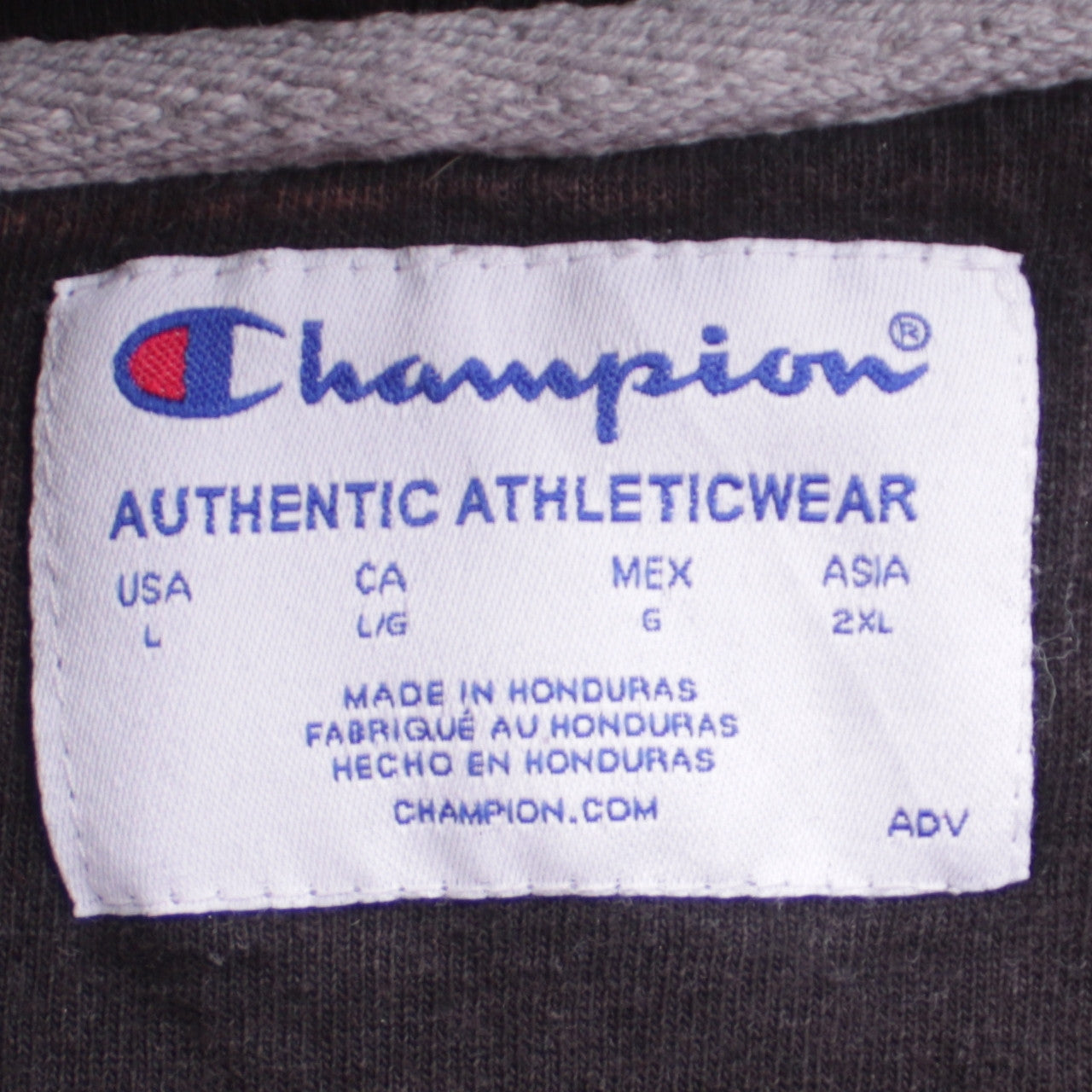 Champion Men's Grey Pullover Hoodie L Logo Sportswear