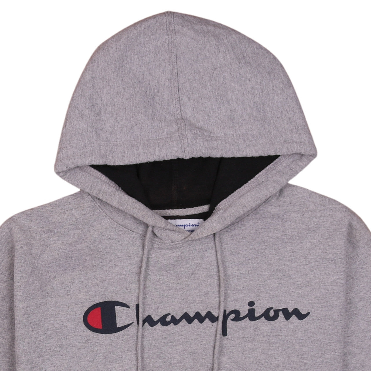 Champion Men's Grey Pullover Hoodie L Logo Sportswear