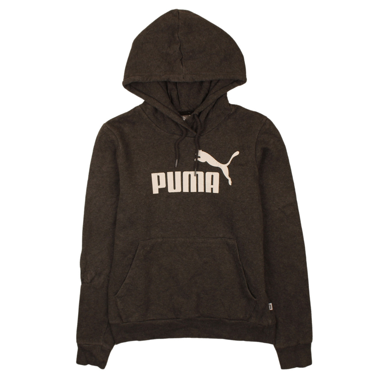 Puma Womens Black Pullover Hoodie Size 12 Hooded Sweatshirt Logo Print