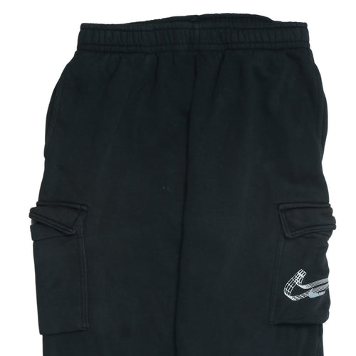 Nike Men's Black Cargo Fleece Joggers Size M Elastic Waist