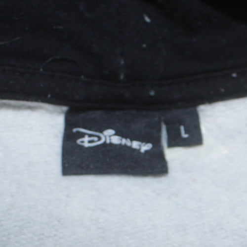Disney Women Grey Mickey Mouse Pullover Hoodie L #WhyMe Print