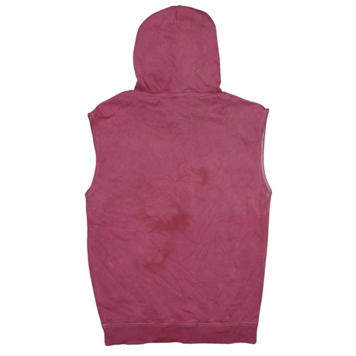 Champion Men's Pink Sleeveless Pullover Hoodie Medium