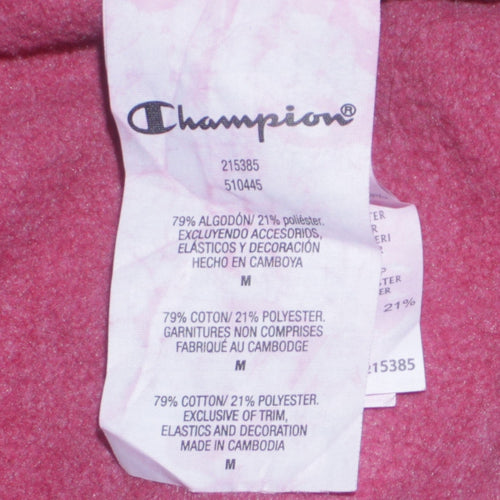 Champion Men's Pink Sleeveless Pullover Hoodie Medium