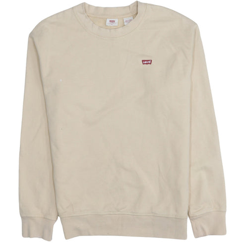 Levi's Women Beige Crew Neck Pullover Sweatshirt XXS