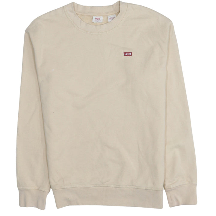 Levi's Women Beige Crew Neck Pullover Sweatshirt XXS