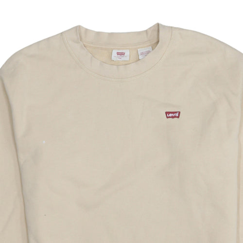 Levi's Women Beige Crew Neck Pullover Sweatshirt XXS