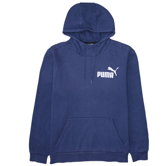 Puma Men Blue Pullover Hoodie L Regular Fleece Sportswear