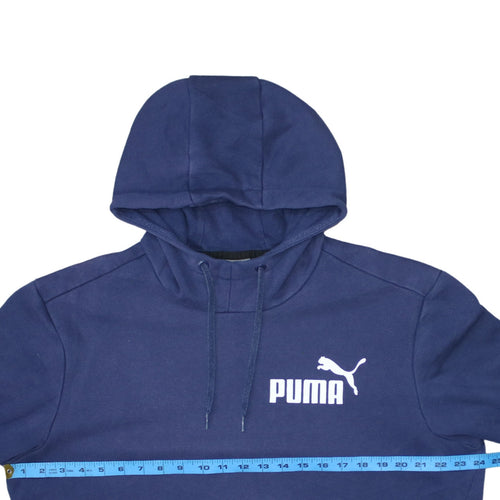 Puma Men Blue Pullover Hoodie L Regular Fleece Sportswear