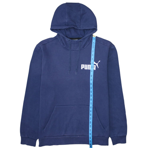 Puma Men Blue Pullover Hoodie L Regular Fleece Sportswear