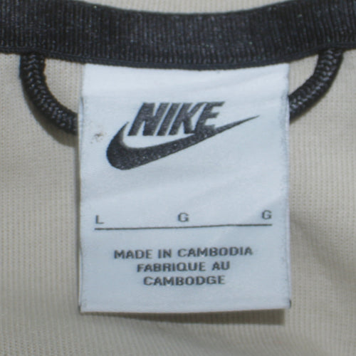 Nike Womens Beige Full Zip Hoodie L Cotton Blend Sportswear