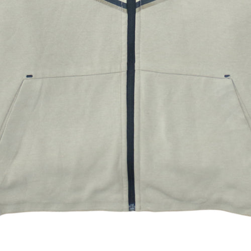 Nike Womens Beige Full Zip Hoodie L Cotton Blend Sportswear
