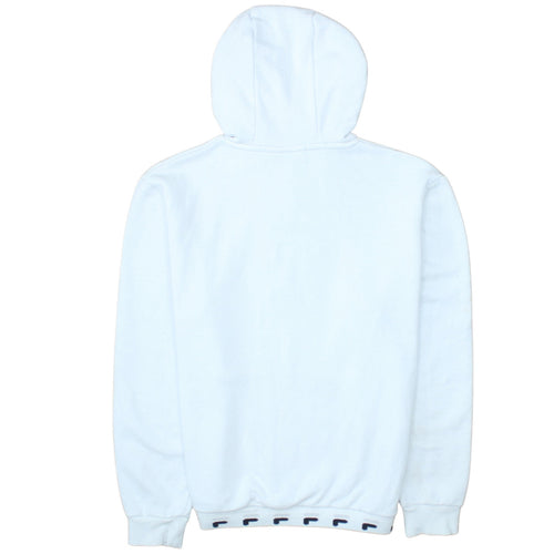 FILA Men’s White Pullover Hoodie M Embroidered Logo Fleece