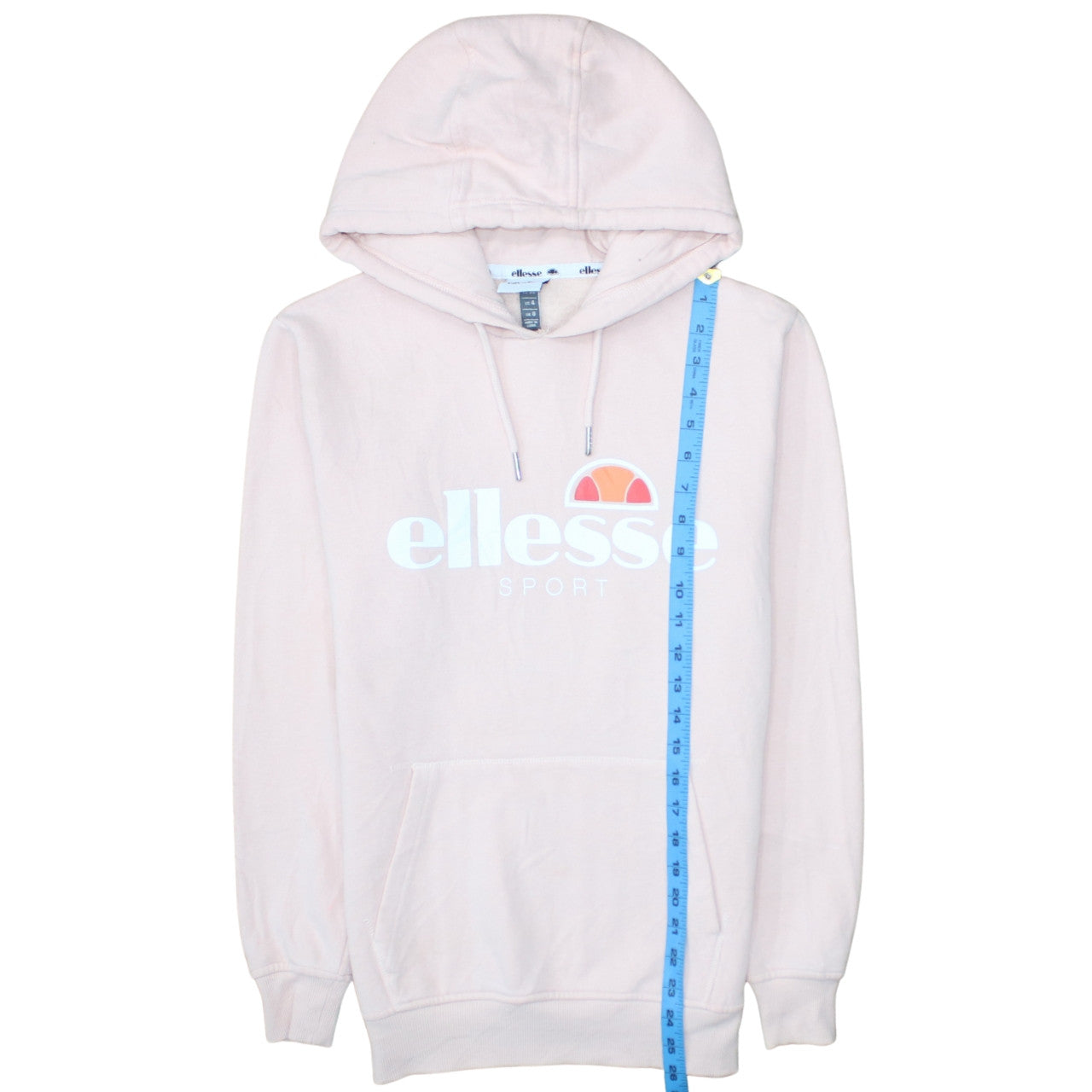 Ellesse Women's Pink Pullover Hoodie UK 8 Cotton Blend Logo Sportwear