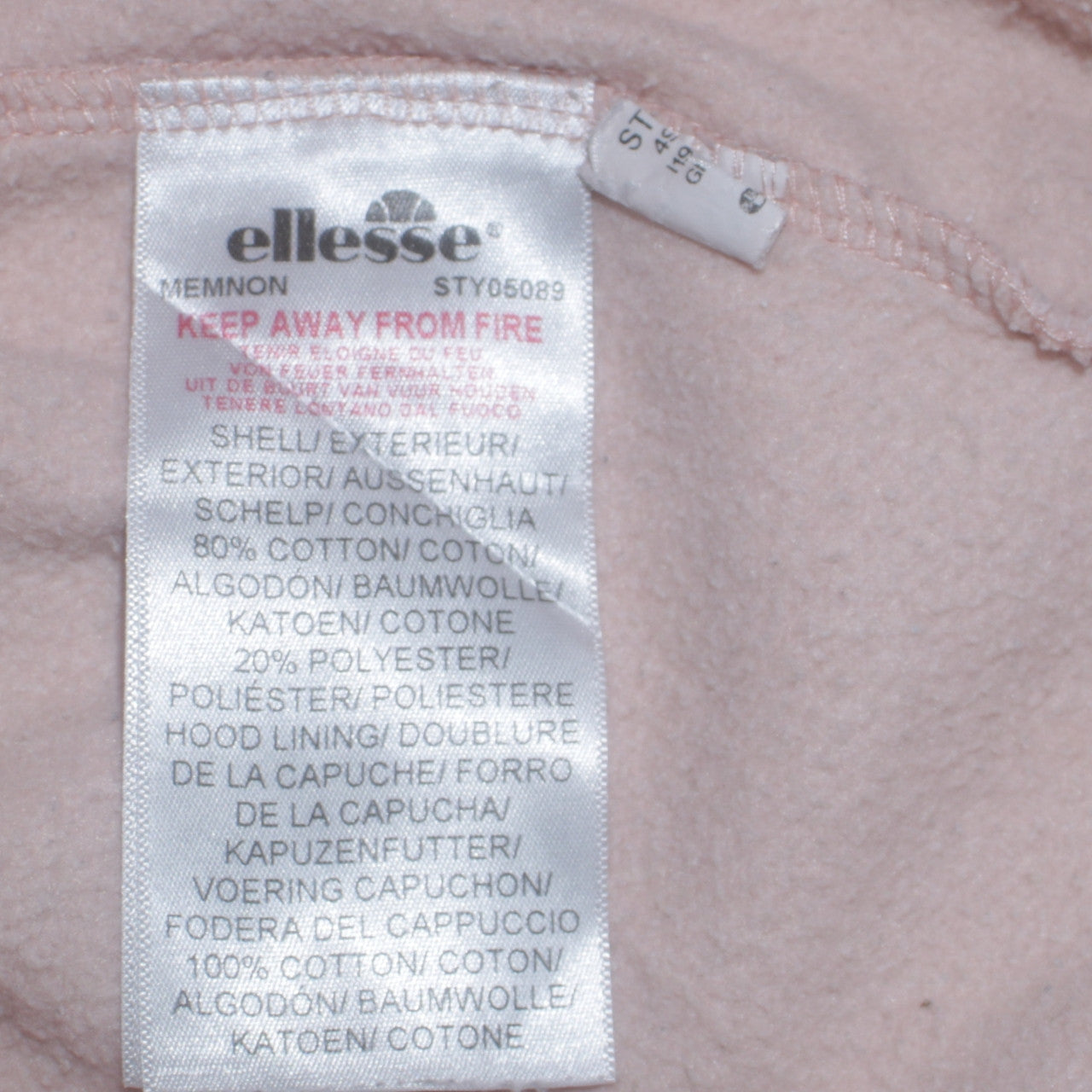 Ellesse Women's Pink Pullover Hoodie UK 8 Cotton Blend Logo Sportwear