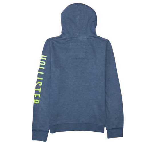 Hollister Mens Blue Pullover Hoodie XL Logo Print Casual Sweatshirt