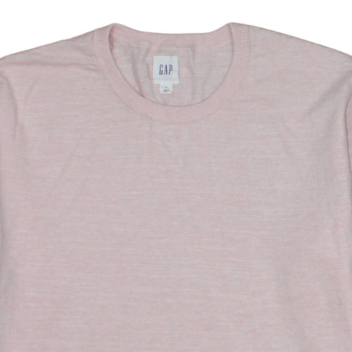 GAP Women’s Pink Cotton Linen Crew Neck Long Sleeve Pullover Jumper L