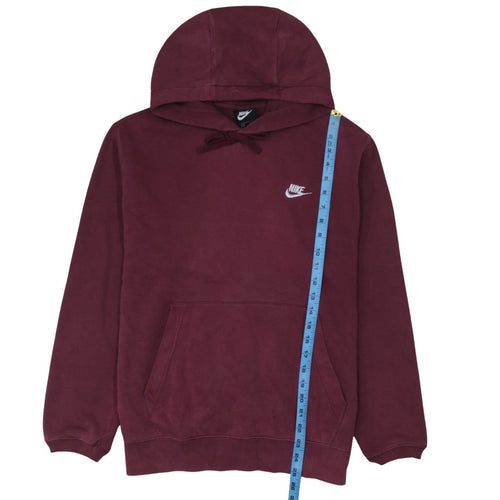 Nike Men’s Red Pullover Hoodie M Regular Fit Fleece Sweatshirt