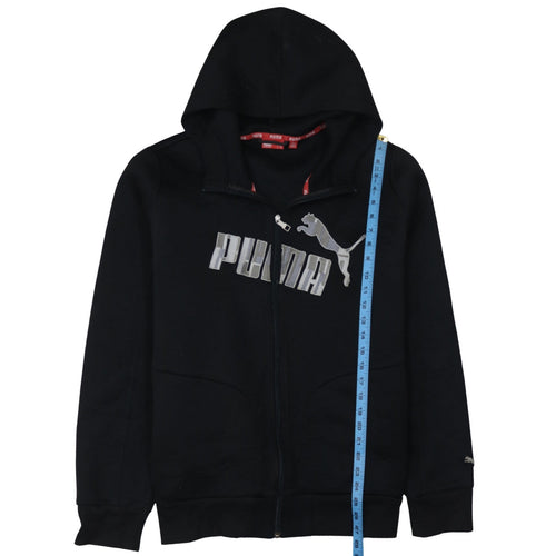 Puma Men's Black XL Full Zip Hoodie with Logo Print