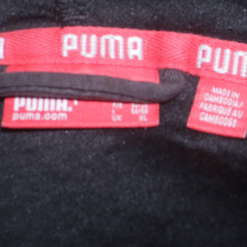 Puma Men's Black XL Full Zip Hoodie with Logo Print