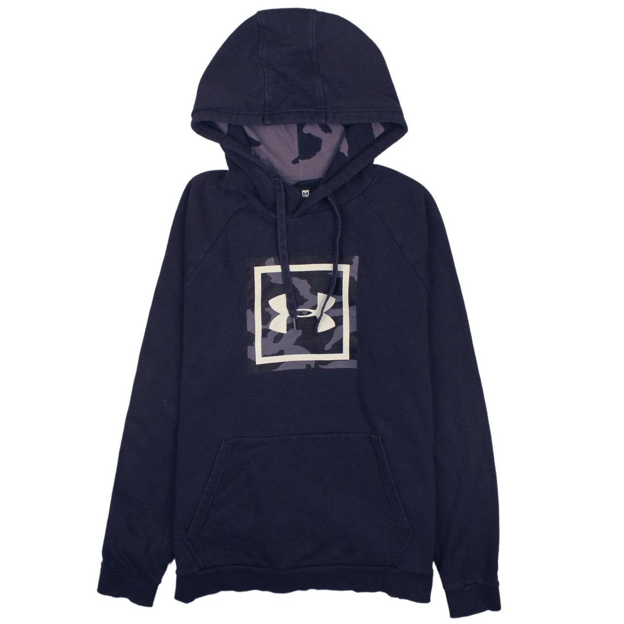 Under Armour Men's Blue Pullover Hoodie L Logo Camouflage Sportswear
