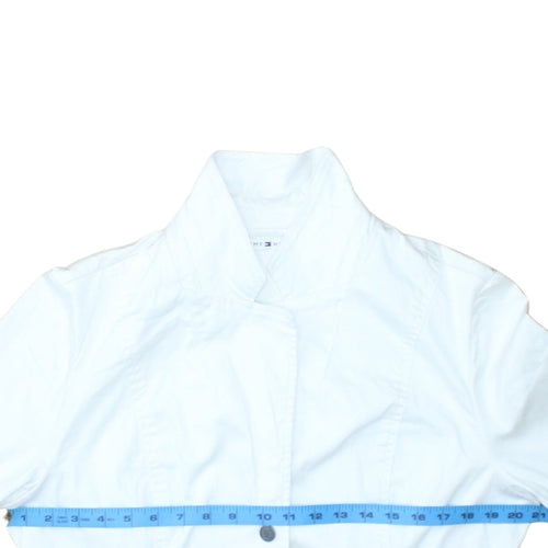 Tommy Hilfiger Women White Cotton Blend Blazer Jacket M