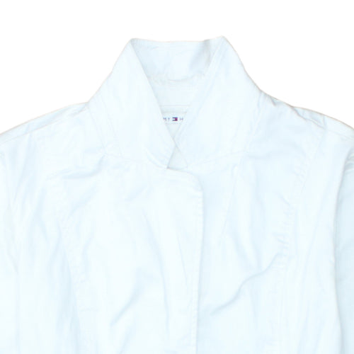 Tommy Hilfiger Women White Cotton Blend Blazer Jacket M