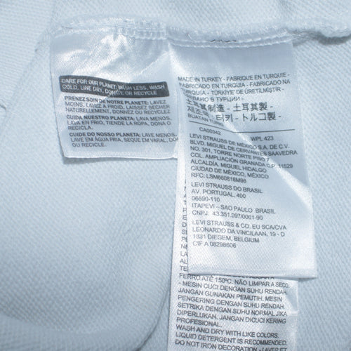 Levi's Mens White Pullover Hoodie Small Regular Fit Logo Fleece