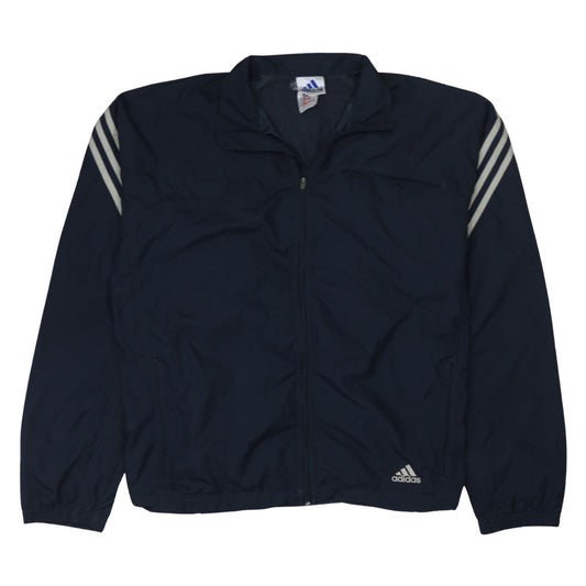 Adidas Men's Blue Track Jacket L Full Zip Lightweight Sportswear