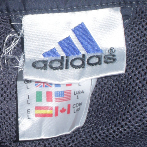 Adidas Men's Blue Track Jacket L Full Zip Lightweight Sportswear